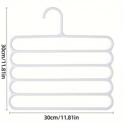 5pcs 5 Tier Trouser Rack Multifunctional Hanging Wardrobe Scarf Tie Hanger Set - Blue.