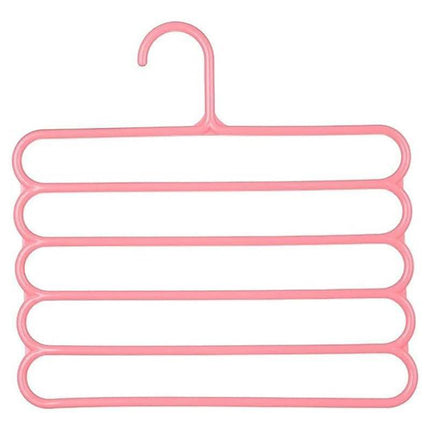 5pcs 5 Tier Trouser Rack Multifunctional Hanging Wardrobe Scarf Tie Hanger Set - Blue.