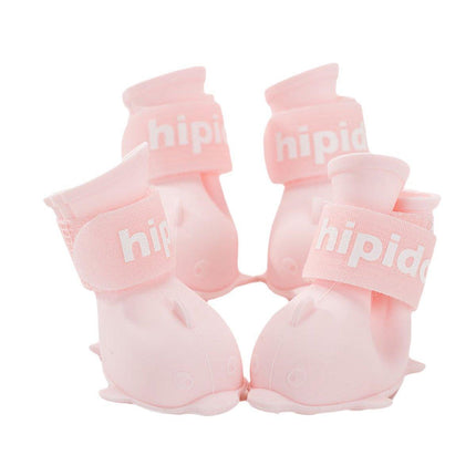 4pcs Cartoon Pet Rain Boots Waterproof Non-Slip Wear-Resistant Shoes for Dogs - Blue - S.
