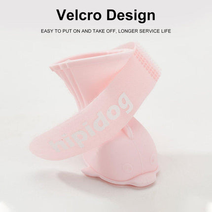 4pcs Cartoon Pet Rain Boots Waterproof Non-Slip Wear-Resistant Shoes for Dogs - Yellow - L.