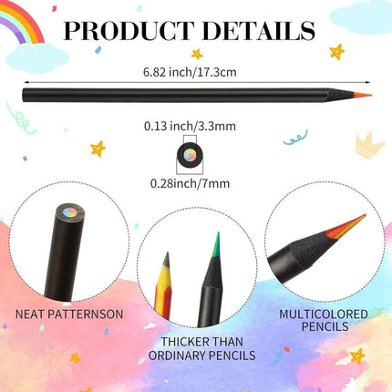 Rainbow Colour Pencils Multicolour Gradient Drawing Pencils for Students.