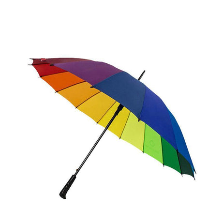 16 Ribs Large Rainbow Umbrella Fashion Straight  Long Handle Anti Uv Sun Rain Au.