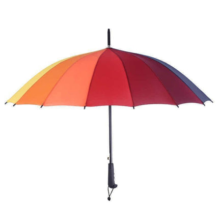 16 Ribs Large Rainbow Umbrella Fashion Straight  Long Handle Anti Uv Sun Rain Au.