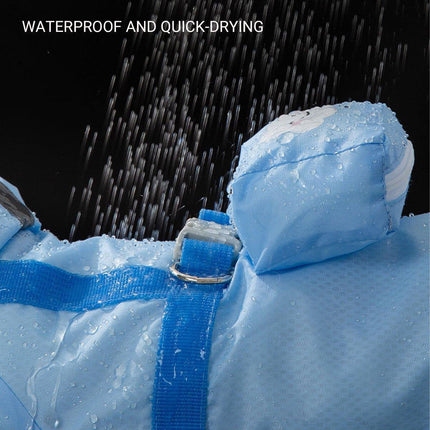 Waterproof Dog Raincoat with Feet Full Coverage Pet Rainy Clothes for Small Dogs - Blue - XXL.