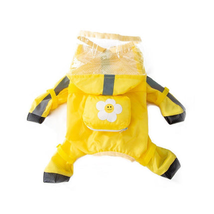 Waterproof Dog Raincoat with Feet Full Coverage Pet Rainy Clothes for Small Dogs - Blue - XXL.