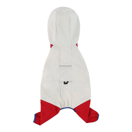 Waterproof Four Foot Dog Raincoat for Small Medium Large Dogs Pet Rainy Day Coat - Light Gray+Dark Grey - XXL.