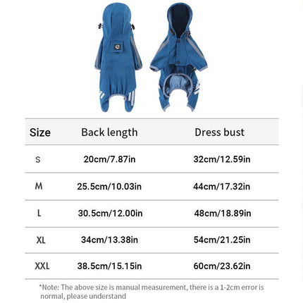 Waterproof Four Corner Pet Raincoats In Large Medium And Small Sizes Are Suitable For Dogs - Orange - S.