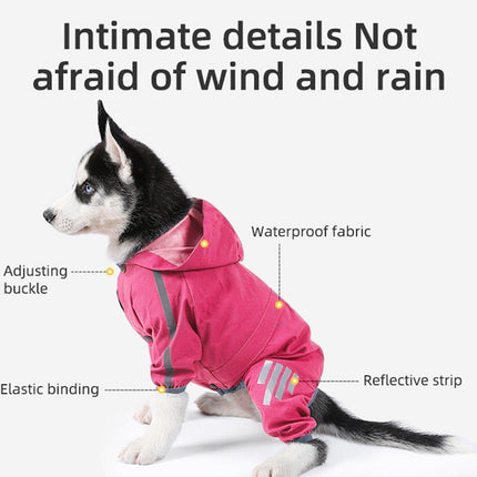 Waterproof Four Corner Pet Raincoats In Large Medium And Small Sizes Are Suitable For Dogs - Orange - S.