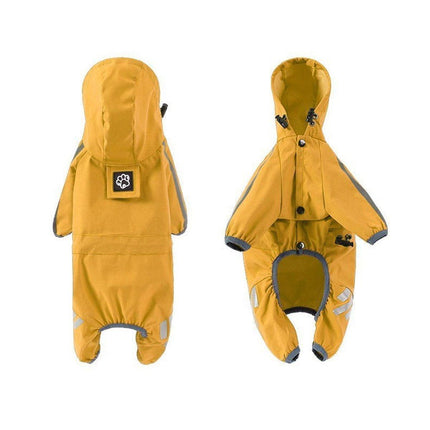 Waterproof Four Corner Pet Raincoats In Large Medium And Small Sizes Are Suitable For Dogs - Orange - S.