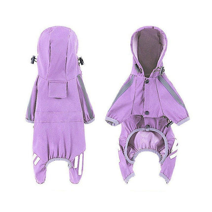 Waterproof Four Corner Pet Raincoats In Large Medium And Small Sizes Are Suitable For Dogs - Orange - S.