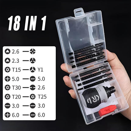 Ratchet Screwdriver Set with Sleeve Dual Head Screwdriver Expansion Cross Bits - 22-in-1.