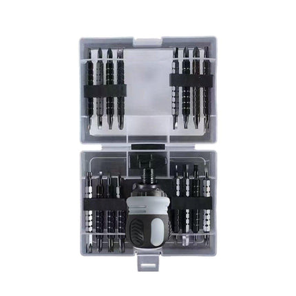 Ratchet Screwdriver Set with Sleeve Dual Head Screwdriver Expansion Cross Bits - 22-in-1.