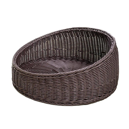 Rattan Cat Nest Four Seasons Open Cat House Summer Bed for Cats Pet Supplies - Green.
