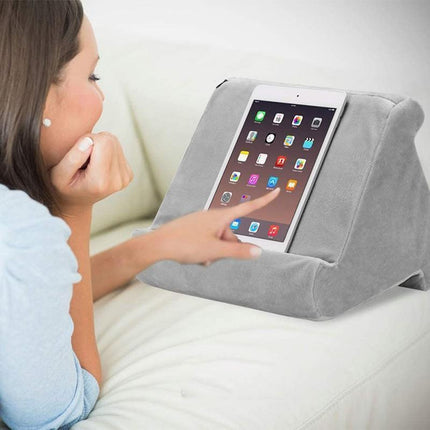 Tablet Pillow Stands For iPad Book Reader Holder Rest Laps Reading Cushion - Blue.
