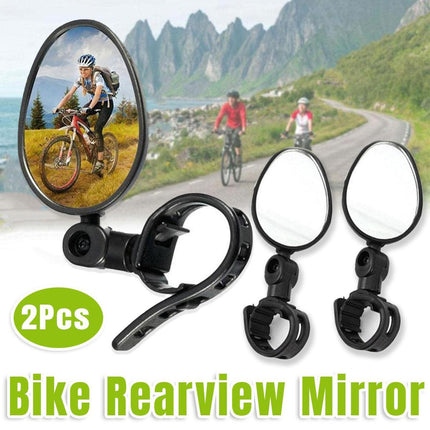 2pcs Bike Rear View Mirrors Adjustable Mountain Bike Handlebar Mirrors Cycling.