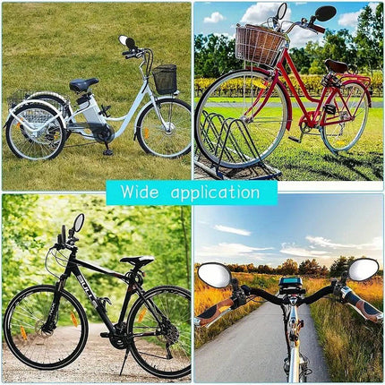 2pcs Bike Rear View Mirrors Adjustable Mountain Bike Handlebar Mirrors Cycling.
