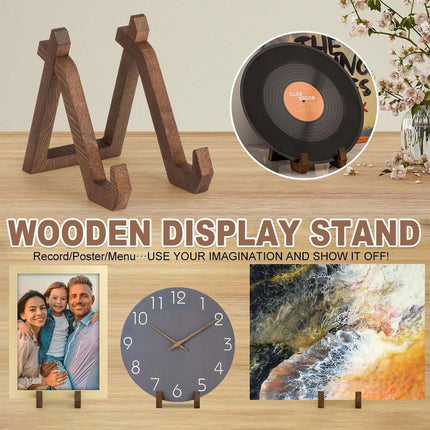 Wooden Recipe Stand Menu Display Holder Family Record Poster Stand Base Rack.