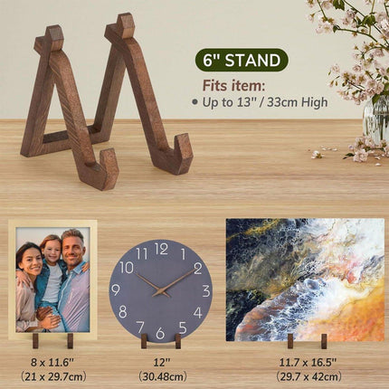 Wooden Recipe Stand Menu Display Holder Family Record Poster Stand Base Rack.