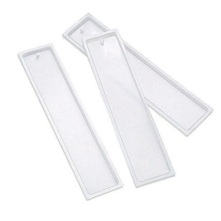 5PCS Silicone Bookmark Mould Rectangle Resin Craft Making Tool for DIY Projects.