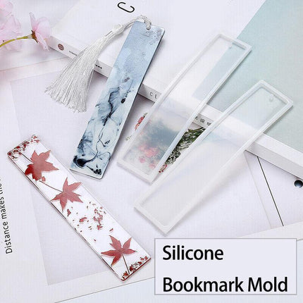 5PCS Silicone Bookmark Mould Rectangle Resin Craft Making Tool for DIY Projects.