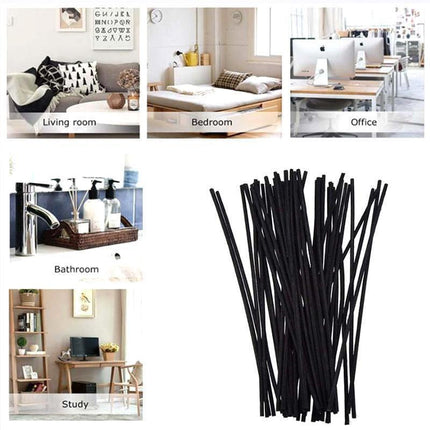 Premium Quality Reed Diffuser Reeds Rattan Stick 3x260mm Black - 20pcs.