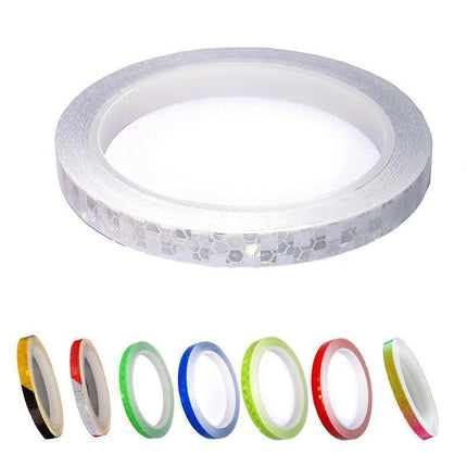 8m Reflective Tape for Bikes Cars Motorcycles Waterproof High Visibility Strip - Red-White.