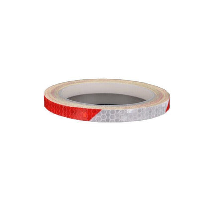 8m Reflective Tape for Bikes Cars Motorcycles Waterproof High Visibility Strip - Red-White.