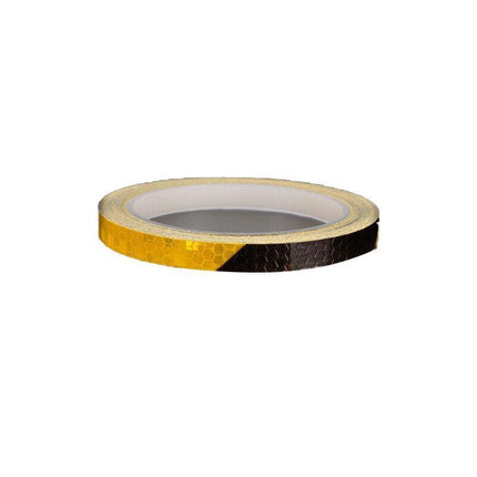 8m Reflective Tape for Bikes Cars Motorcycles Waterproof High Visibility Strip - Black-Yellow.