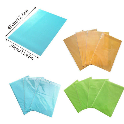 4PCS Cuttable Kitchen Anti-slip Mat Anti-fouling Refrigerator Drawer Liner Mat - Blue.