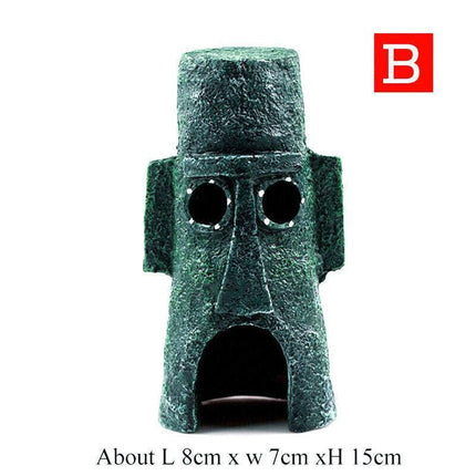 For Alien Spongebob Pineapple House Hole Fish Tank Decoration Aquarium Ornament - Plankton House.