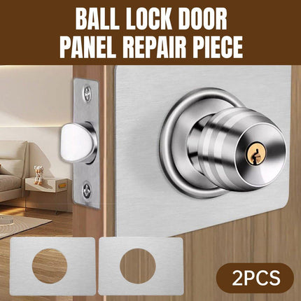 Spherical Lock Repair Plate Set Circular Door Lock Fixing Kit 2 Pieces Metal.