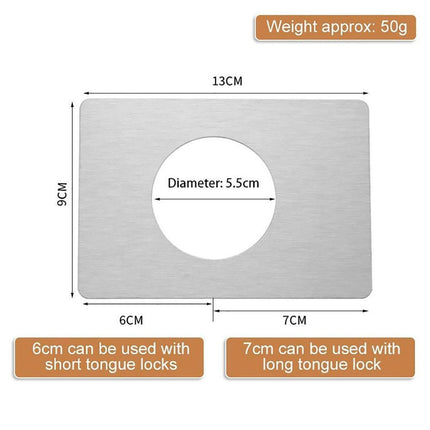 Spherical Lock Repair Plate Set Circular Door Lock Fixing Kit 2 Pieces Metal.