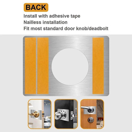 Spherical Lock Repair Plate Set Circular Door Lock Fixing Kit 2 Pieces Metal.