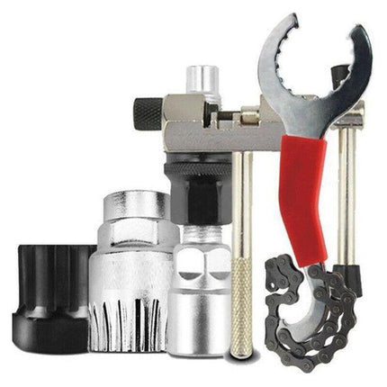 5PCS Bike Repair Tool Kit Crank Puller Chain Breaker Freewheel Bottom Bracket Remover.