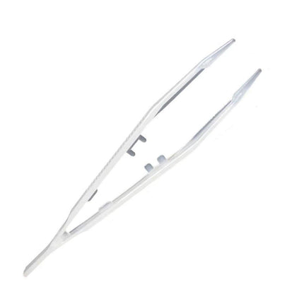 18cm Plastic Luminous Tweezer Feeding Tongs Straight for Reptile Feeder White.