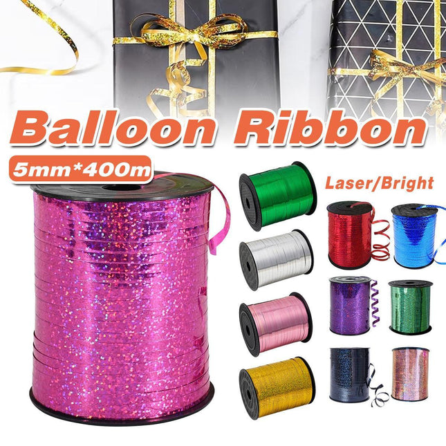 5mm Balloon Ribbon Curling Party String Gift Wrap Decoration Birthday Wedding - Laser-Rose Red.