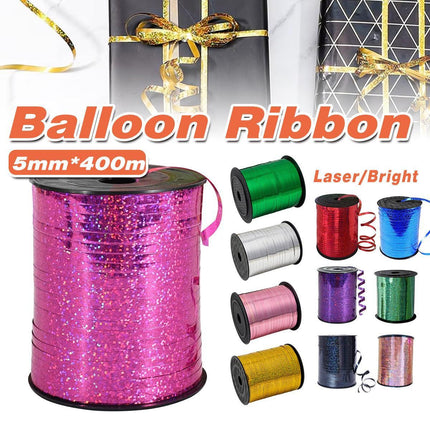 5mm Balloon Ribbon Curling Party String Gift Wrap Decoration Birthday Wedding - Laser-Silver.