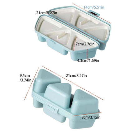 Triangle Onigiri Bento Compartment Lunch Box Portable Food Storage Container.