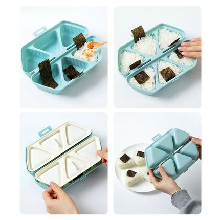 Triangle Onigiri Bento Compartment Lunch Box Portable Food Storage Container.