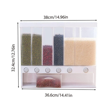 Wall-mounted Automatic Rice Dispenser Sealed Grain Plastic Storage Tank Grain.