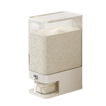 Rice Cereal Dispenser 10KG Grain Container Auto Food Storage Box Measuring Cup.
