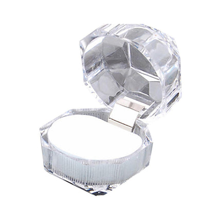 20pcs Acrylic Octagonal Jewelry Ring Earrings Box Transparent Display Cases - White.