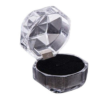 20pcs Acrylic Octagonal Jewelry Ring Earrings Box Transparent Display Cases - White.