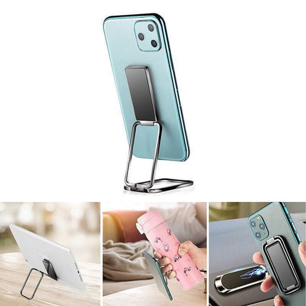 Universal Phone Ring Grip Holder Back Mount Stand for Smartphones and Tablets - Silver.