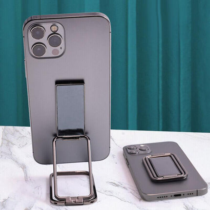 Universal Phone Ring Grip Holder Back Mount Stand for Smartphones and Tablets - Silver.