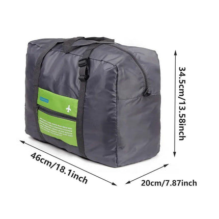 Nylon Waterproof Collapsible Travel Bag Large Suitcase Clothing Organizer - Blue.
