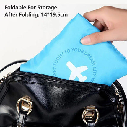Nylon Waterproof Collapsible Travel Bag Large Suitcase Clothing Organizer - Blue.