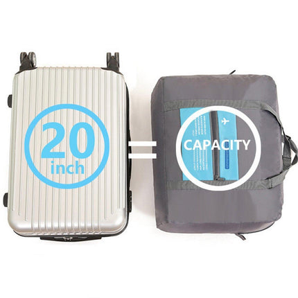 Nylon Waterproof Collapsible Travel Bag Large Suitcase Clothing Organizer - Blue.