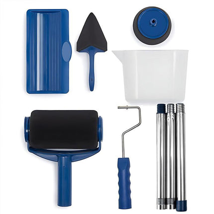8Pcs/Set Pro Paint Roller Brush Handle Flocked Edger Wall Painting Hand Tool.