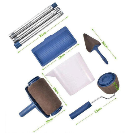 8Pcs/Set Pro Paint Roller Brush Handle Flocked Edger Wall Painting Hand Tool.